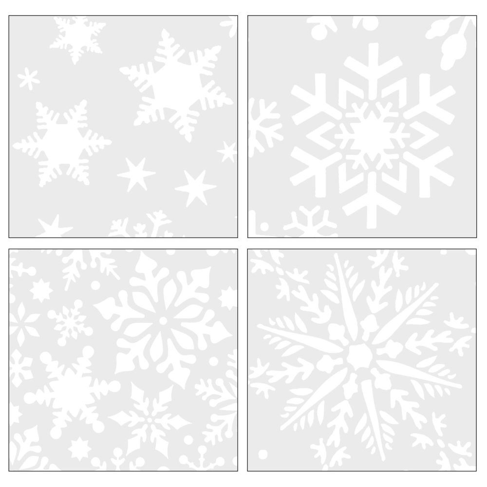 4pcs DIY Painting Stencils Snowflake Templates Plastic Drawing Stencils Painting Tools