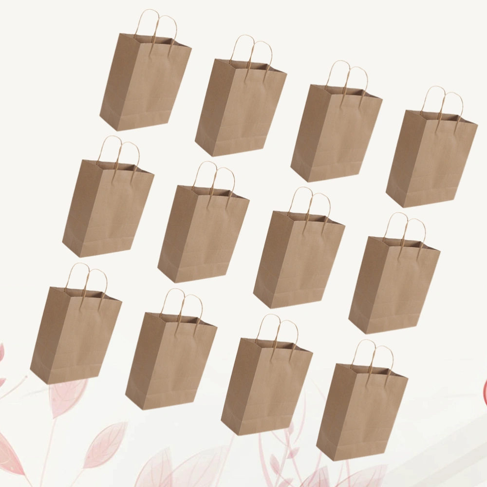 12 Pcs Kraft Paper Bags with Handle Shopping Wrapping Bags for Party Birthday Wedding Christmas Gift Package Handbag