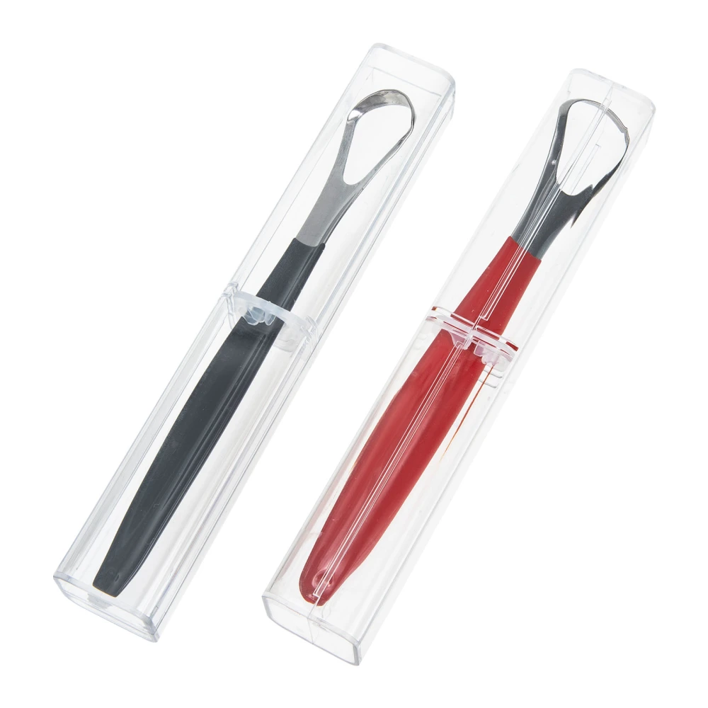 2Pcs Stainless Steel Tongue Scraper Tongue Cleaner Tongue Cleaning Tool Portable Tongue Scraper