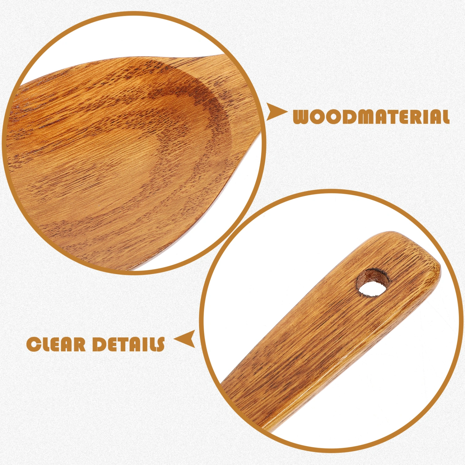 Solid Wood Rice Cooker Spoon Cooking Kitchen Utensil for Home Restaurant (21x6.5cm)