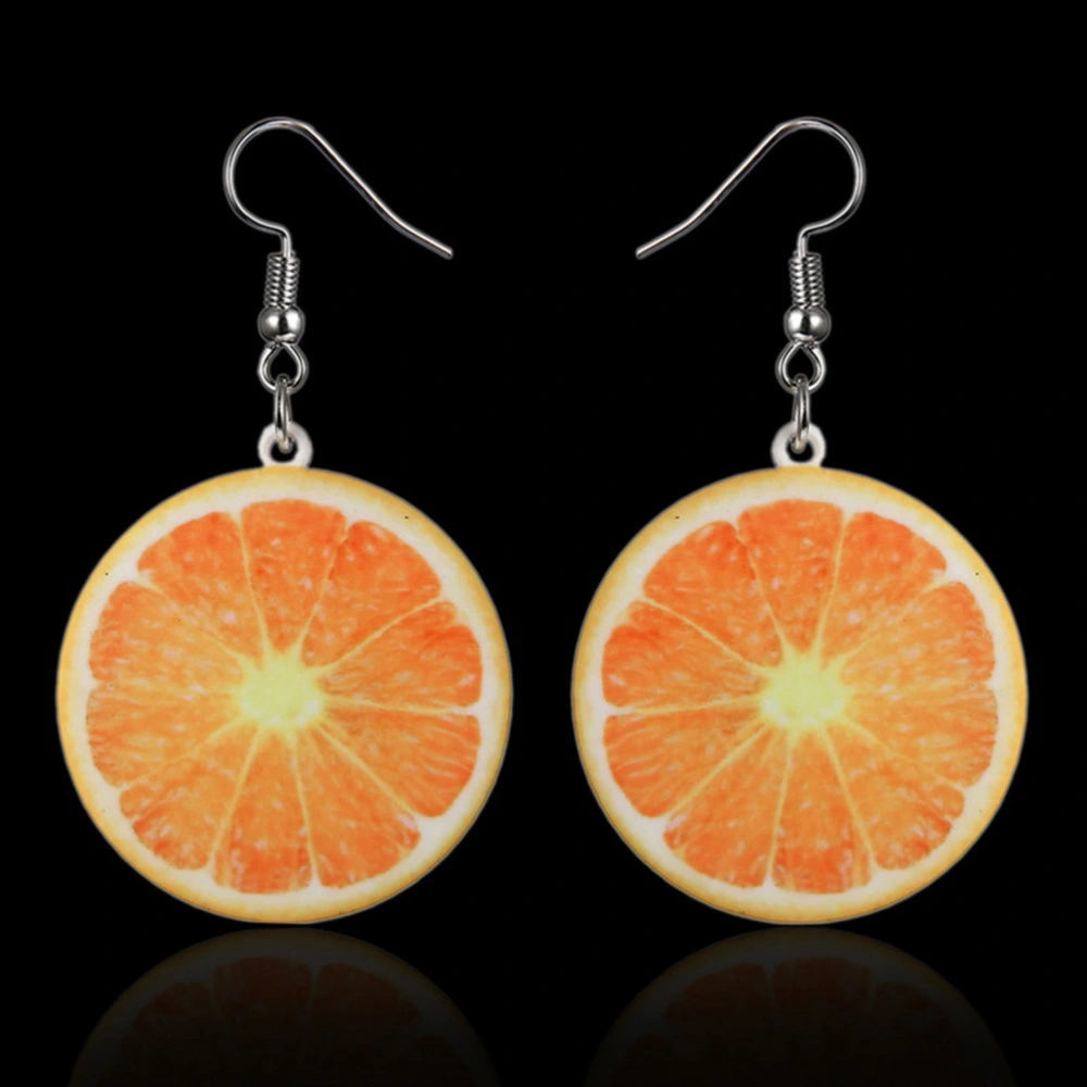 1 Pair Fashion Earrings Creative Dangle Orange Stud Earrings Women Jewellery Gift