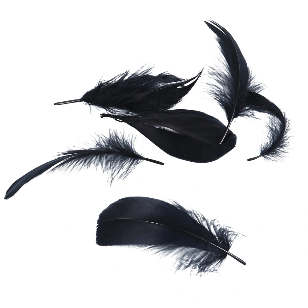 500pcs White Natural Goose Feather Plumes DIY Accessories for Crafts Making Wedding Birthday Parties (Black)