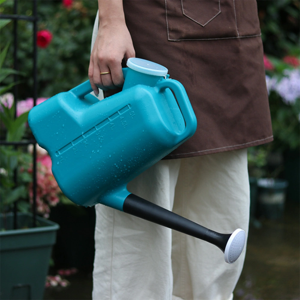 1pc Plastic Watering Can Long Nozzle Flower Watering With Lids Large Capacity Long Spout Flower Gardening Tool (Blue 3L)