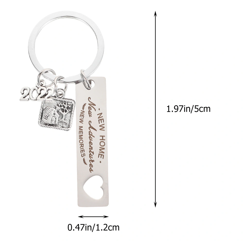 1pc Key Ring Stainless Steel Key Holder Gift Housewarming Keychain Present