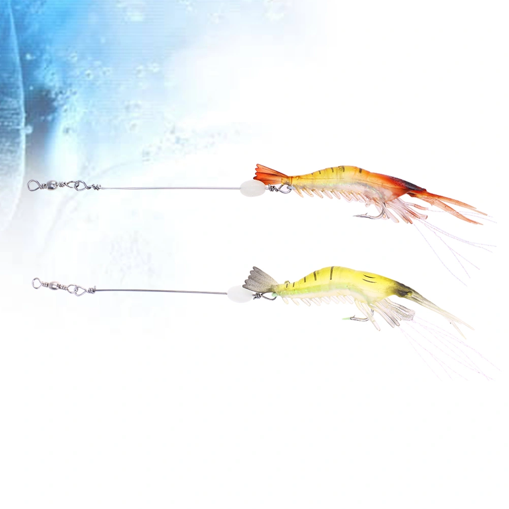 2pcs Bionic Shrimp Fishing Lures Baits Artificial Fishing Lures Baits with Hook for Fishing