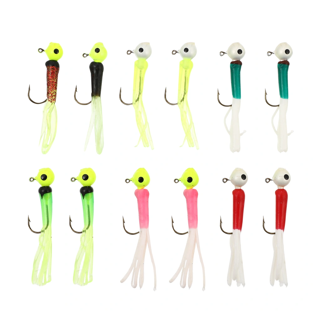 12pcs Tubular Fishing Baits Colorful Fishing Baits Fish Baits Fishing Lures