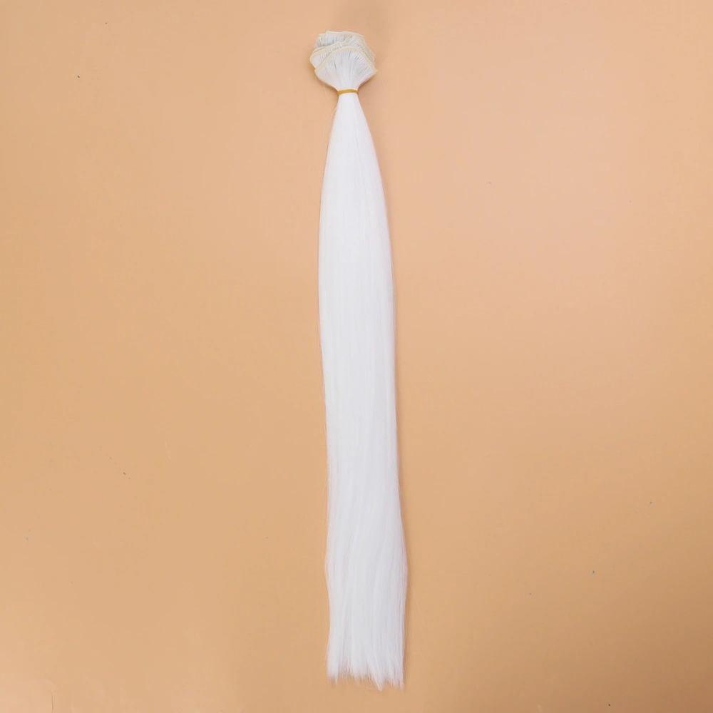 8pcs 60cm Clip in Straight Hair Extensions High Temperature Fiber Hairpiece Wig for Women Girls (Snowy White)