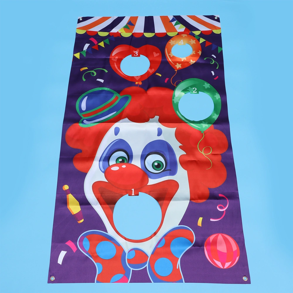 Halloween Circus Carnival Sandbag Game Flags Sandbag Game Flags Clown Throwing Hanging Flags Funny Outdoor Throwing Game with 1pc Random Color Sandbag