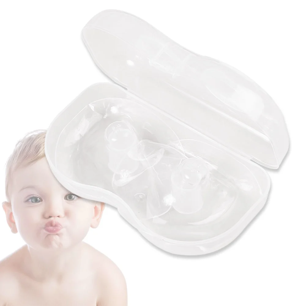 2pcs Semicircle Silicone Shield Cover Set Breastfeeding Nursing Shield Protector with Dust-Proof Carrying Case