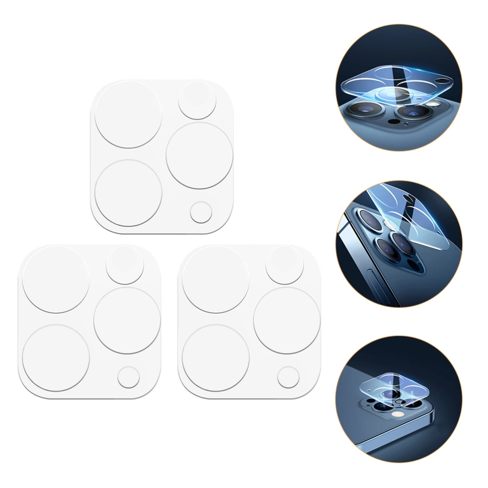 3 Pcs 1 Set Fashionable Phone Lens Guards Lens Protectors (Transparent)