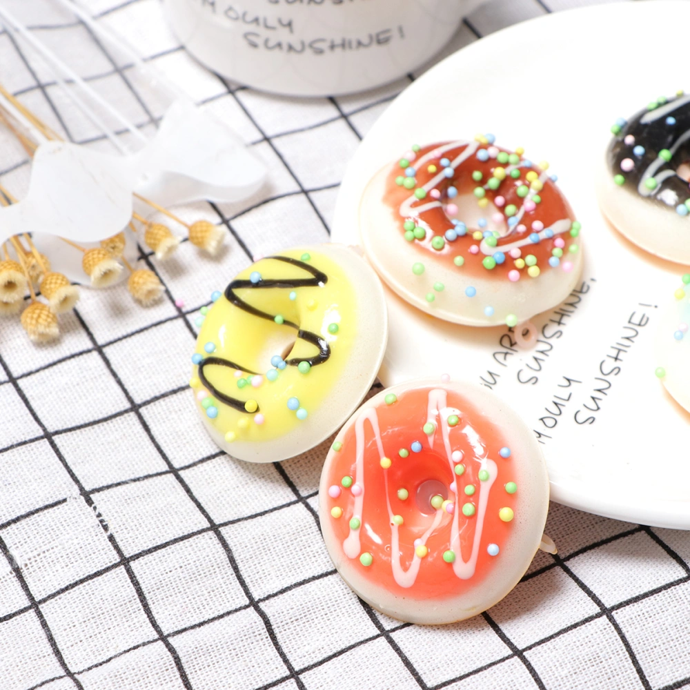 5pcs Doughnut Keyring Hanging Fake Colorful Beautiful Creative Funny Keyring Decorative Hanging (Random Color)