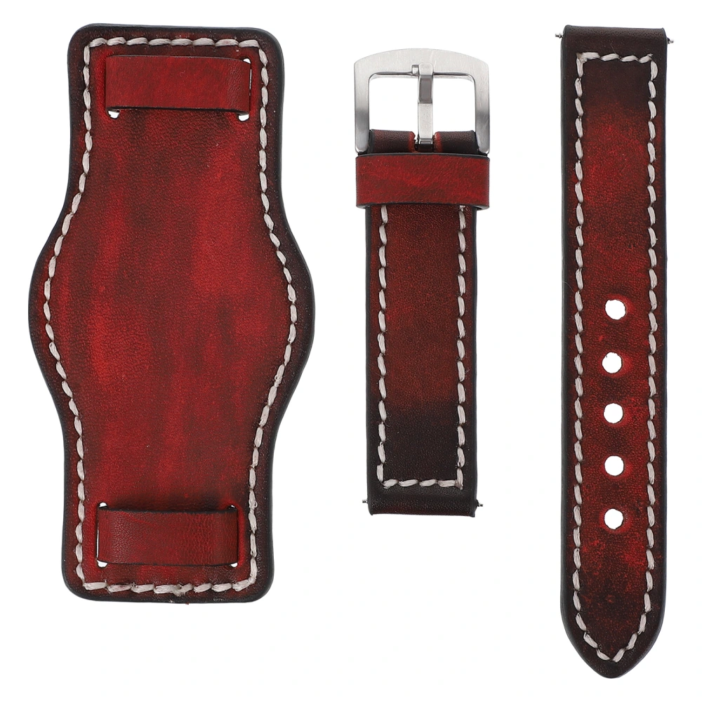 Brush-off Genuine Leather Watch Band with Mat 20mm Replacement Wristband