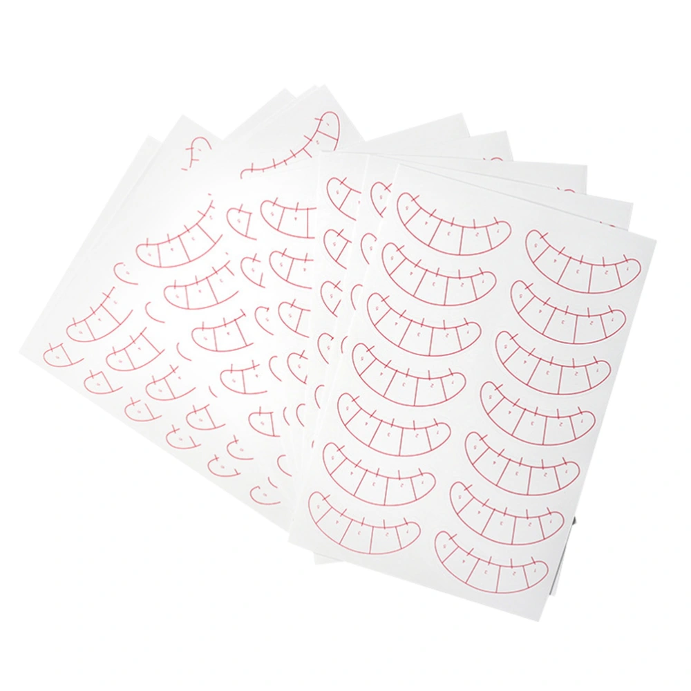 10 Sheets Beauty Eyelash Sticker 5-point Positioning Paper Patches Eyelashes Under Eye Pads Eyelash Extension Eyelash Practice Eye Tips Sticker Wraps Makeup Tools