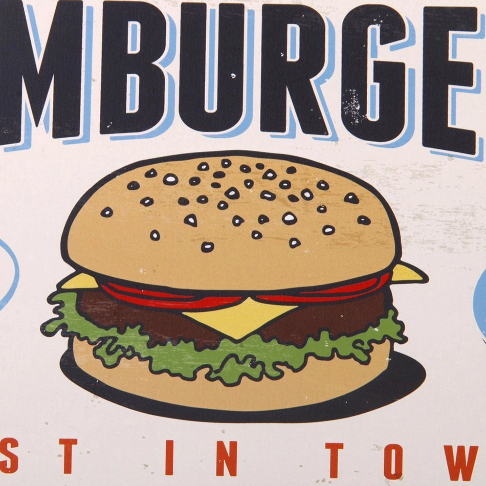 Best in Town Hamburgers Retro Vintage Bar Signs Tin Sign Vintage Wall Decor
