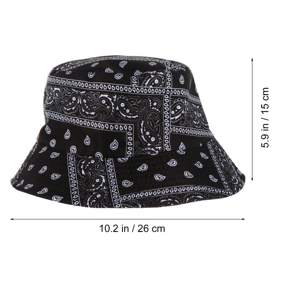 1Pc Wide Brim Hat Double-sided Printed Hat Outdoor Bucket Hat Fisherman Hat