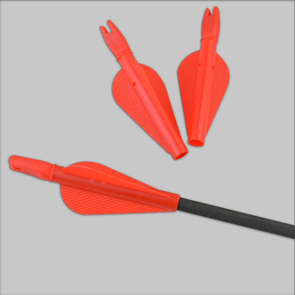 10pcs Shooting Training Plastic Conjoined Arrow Feathers and Arrow Nock