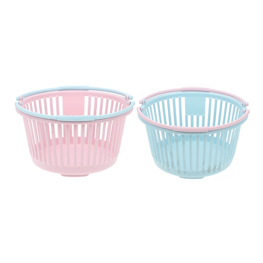 2pcs Portable Storage Baskets Picking Containers Plastic Fruit Containers