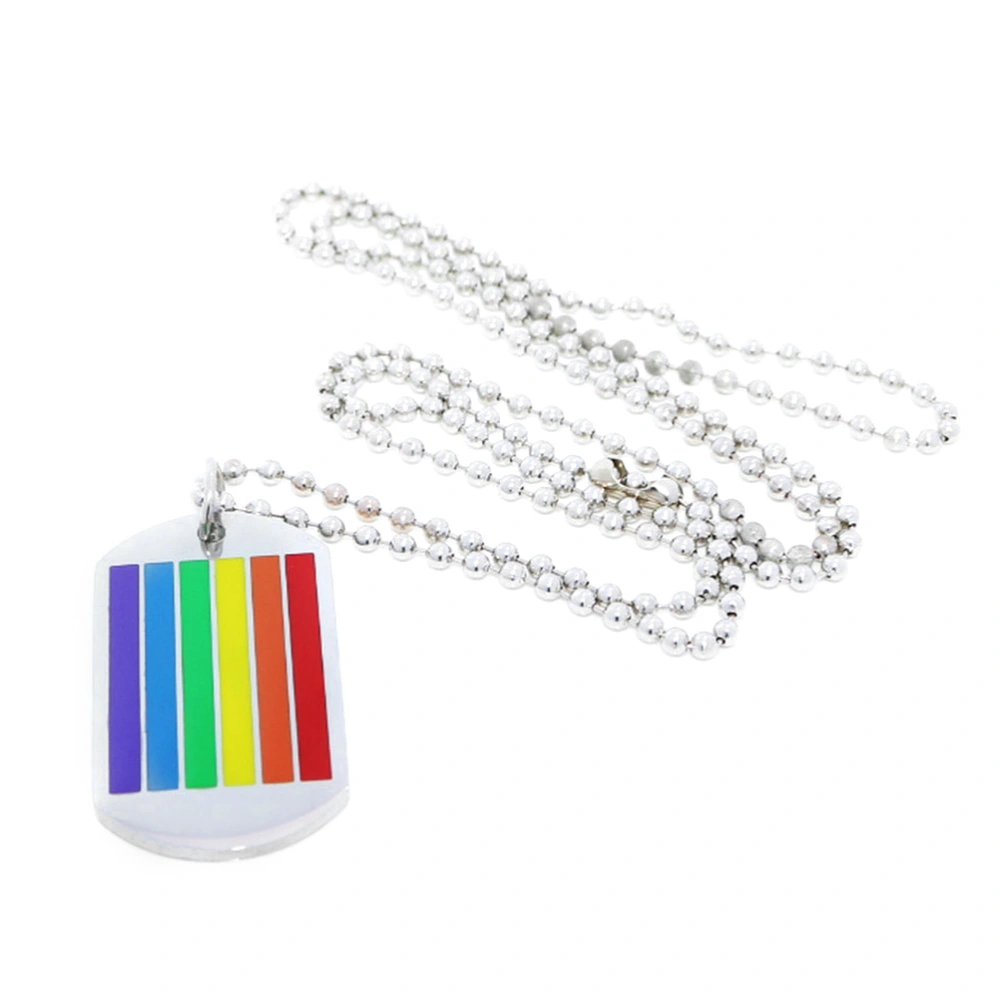 Fashion Necklace Colorful Pendant Exquisite Rainbow Necklace Stainless Steel Jewelry Souvenir Gift Ornaments