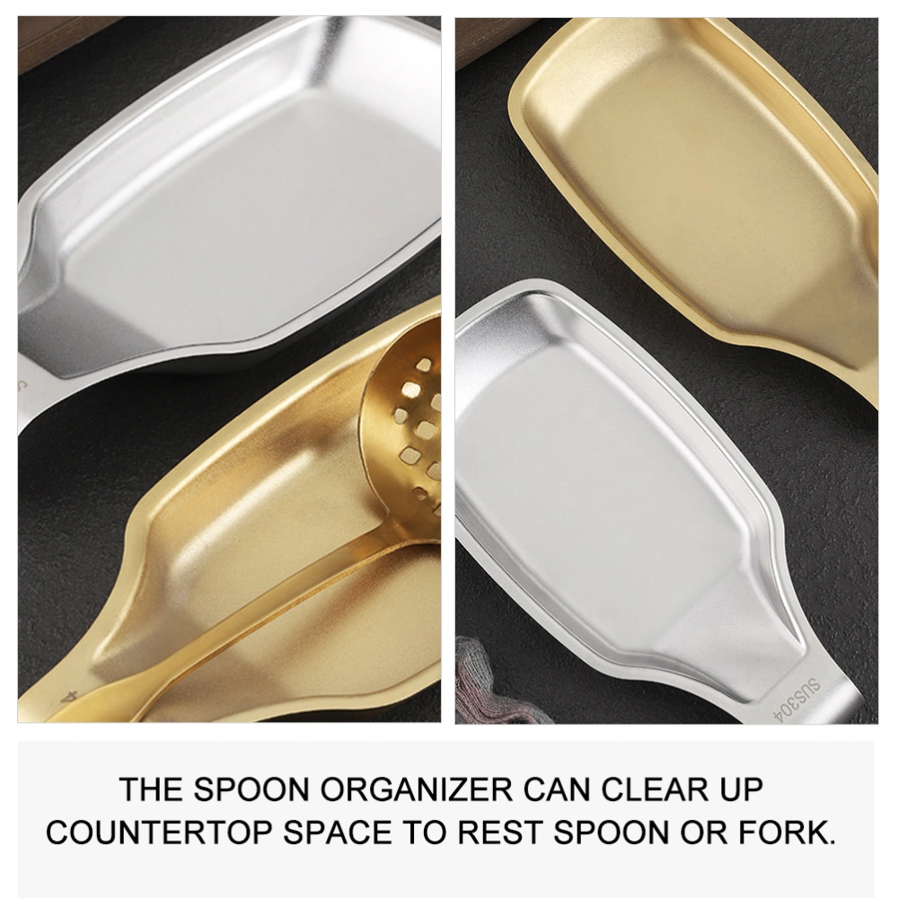 Stainless Steel Spoon Rest Spatula Holder Household Soup Spoon Holder for Kitchen