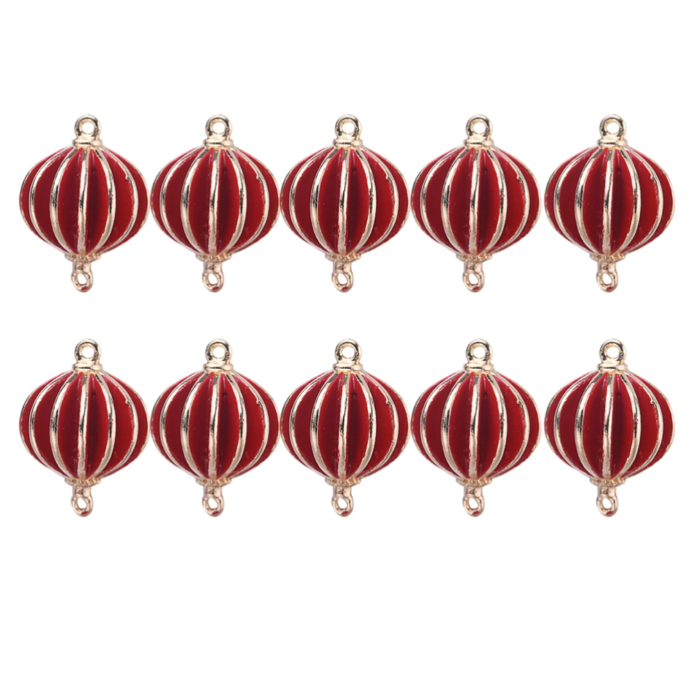 1 Set 10pcs Earring Pendant Charms Chinese Style Red Lantern Design DIY Jewelry Making Supplies for Home (Red 8mm)