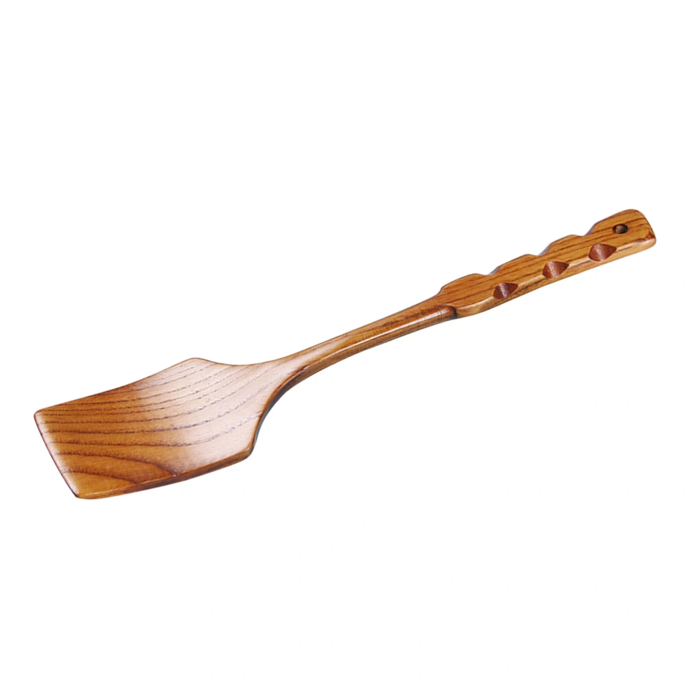 Long-Handled Wooden Spatula Non-Stick Wood Turner Shovel Kitchen Cooking Tool (Vintage Style) - 35cm