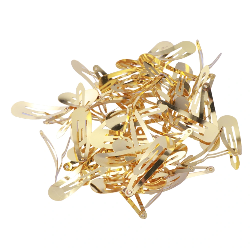 50pcs 4.8cm Hair Snap Clips Simple Hair Clip Hair Barrettes for Girls Toddlers Kids (Gold)