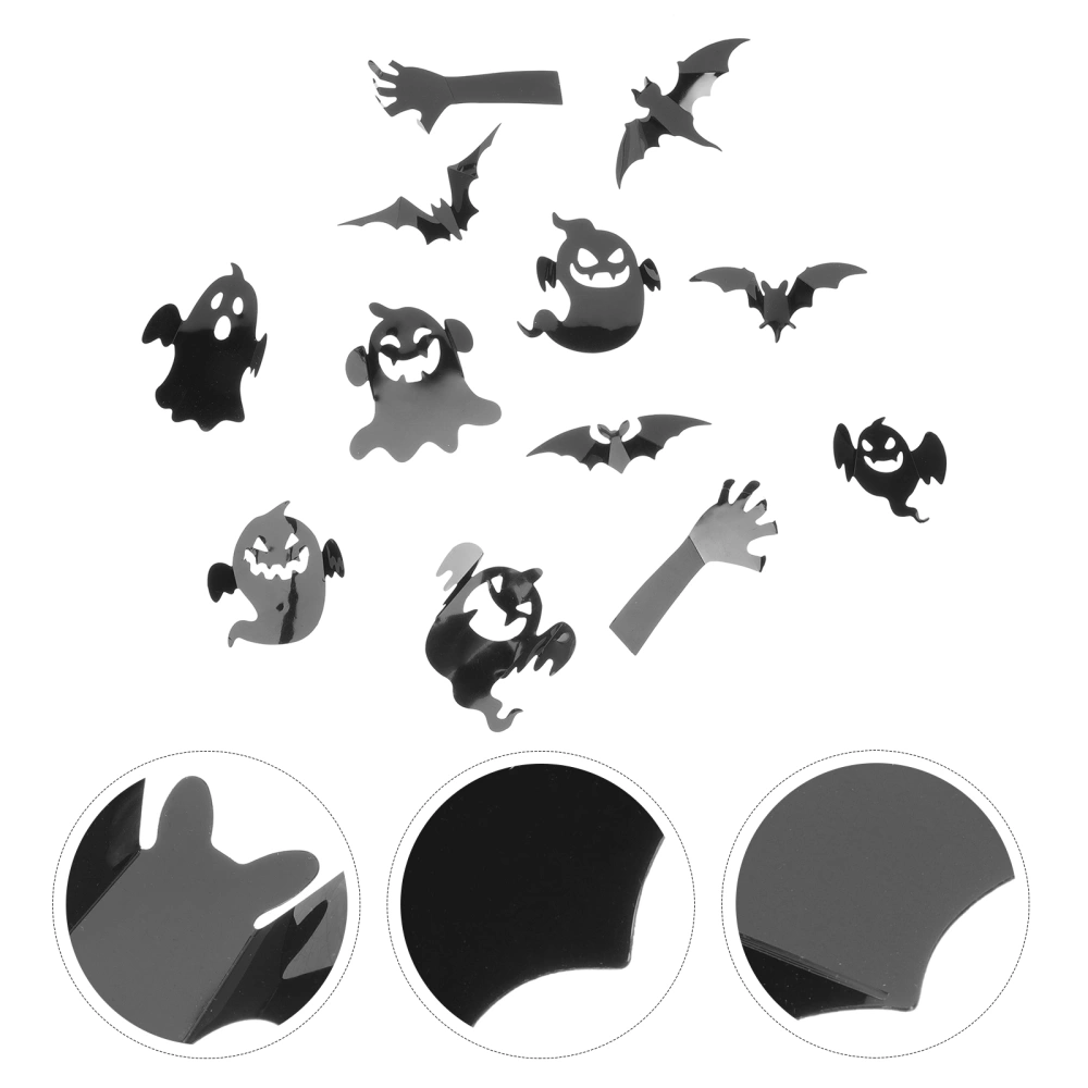 1 Set of Halloween 3D Bat Decoration Stickers 3D Ghost Stickers Halloween Party Supplies