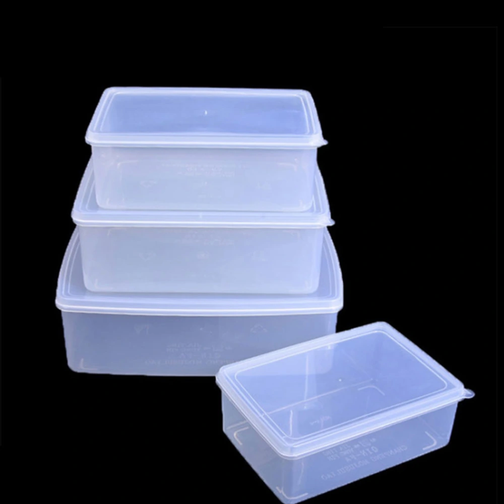 4.4L Single Layer Plastic Crisper Rectangular Transparent Storage Box Dry Food Storage Container with Lid for Home Kitchen Bar