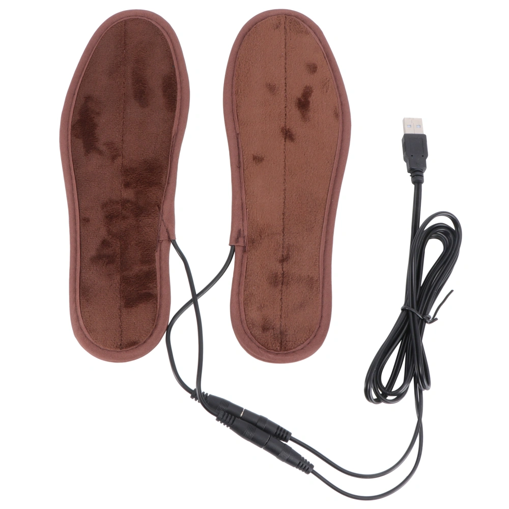 Pair of USB Electric Heating Insoles Shoes Inserts Winter Warm Shoe Pads with USB Cable - Size 35-36