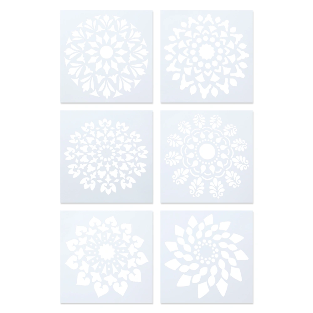 6PCS Premium Reusable Stencils Set Hollow out Mandala Painting Stencil for Painting Drawing Style A