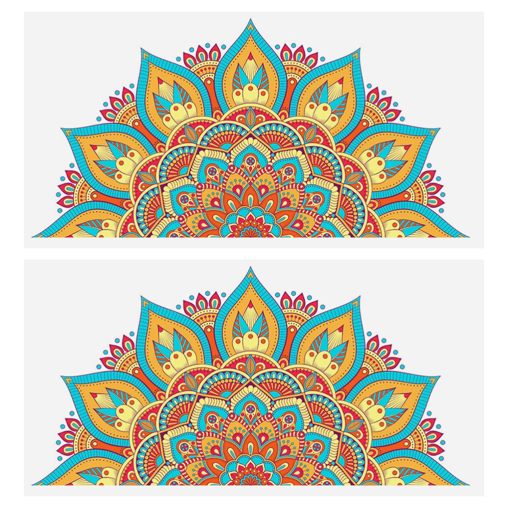 2pcs Self-adhesive Mandala Stickers Delicate Mandala Decors Decorative Window Decals