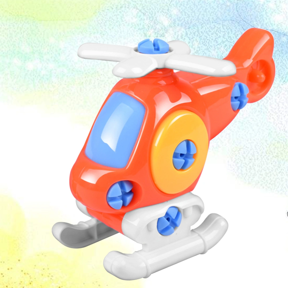 Children Assemble Toy Early Learning Educational DIY Construction Toy Self Assembly and Rebuild Toy 3D Puzzle Disassembly Helicopter (Random Color)