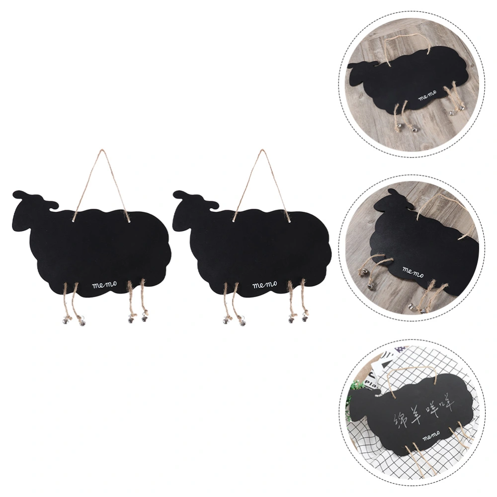 2pcs Mini Chalkboards Sheep Shaped Blackboard Message Board Hanging Memo Board