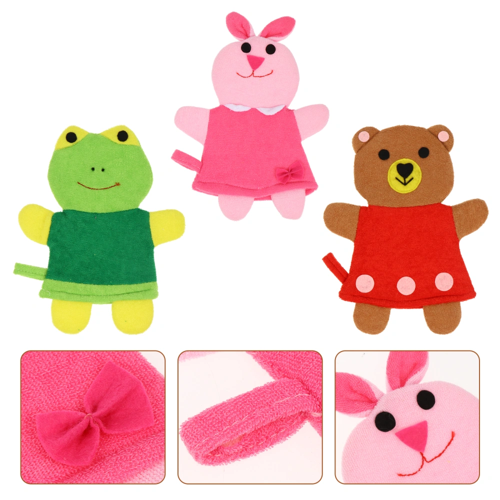 3Pcs Kids Bath Sponge Glove Shower Bathing Mitt Loofah Scrubber for Baby Toddler