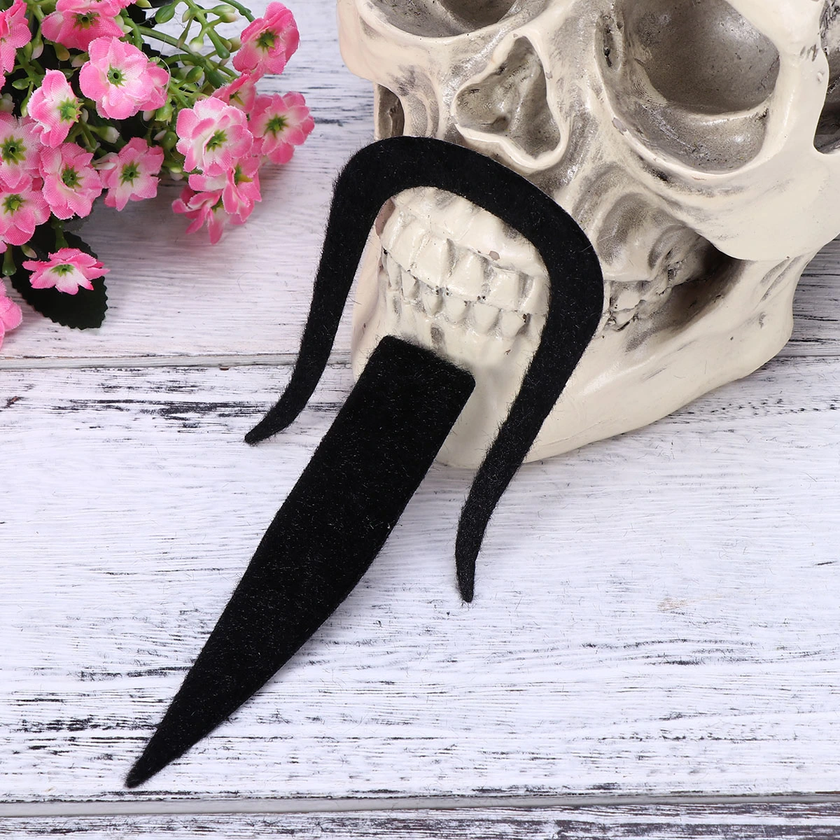 2Pcs Costume Party Halloween Fake Mustache Moustache Funny Fake Beard Whisker (Black)