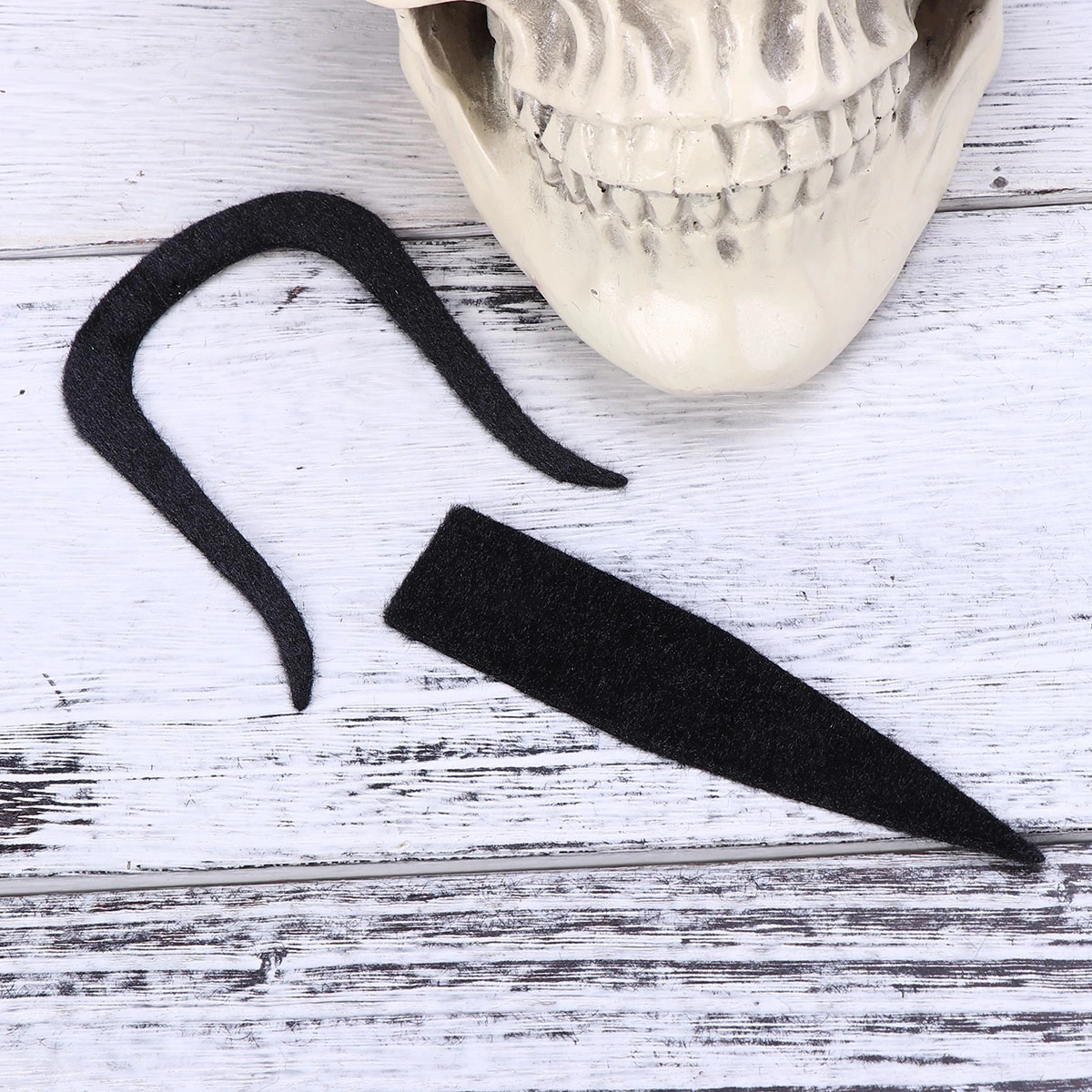 2Pcs Costume Party Halloween Fake Mustache Moustache Funny Fake Beard Whisker (Black)