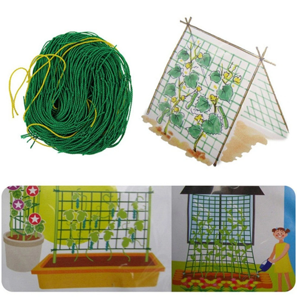 3pcs Network Gardening Fruit Vines Flower Petunia Climbing Net Cucumber Bush Gourd Vines Net (Green 1.8x3.6m)