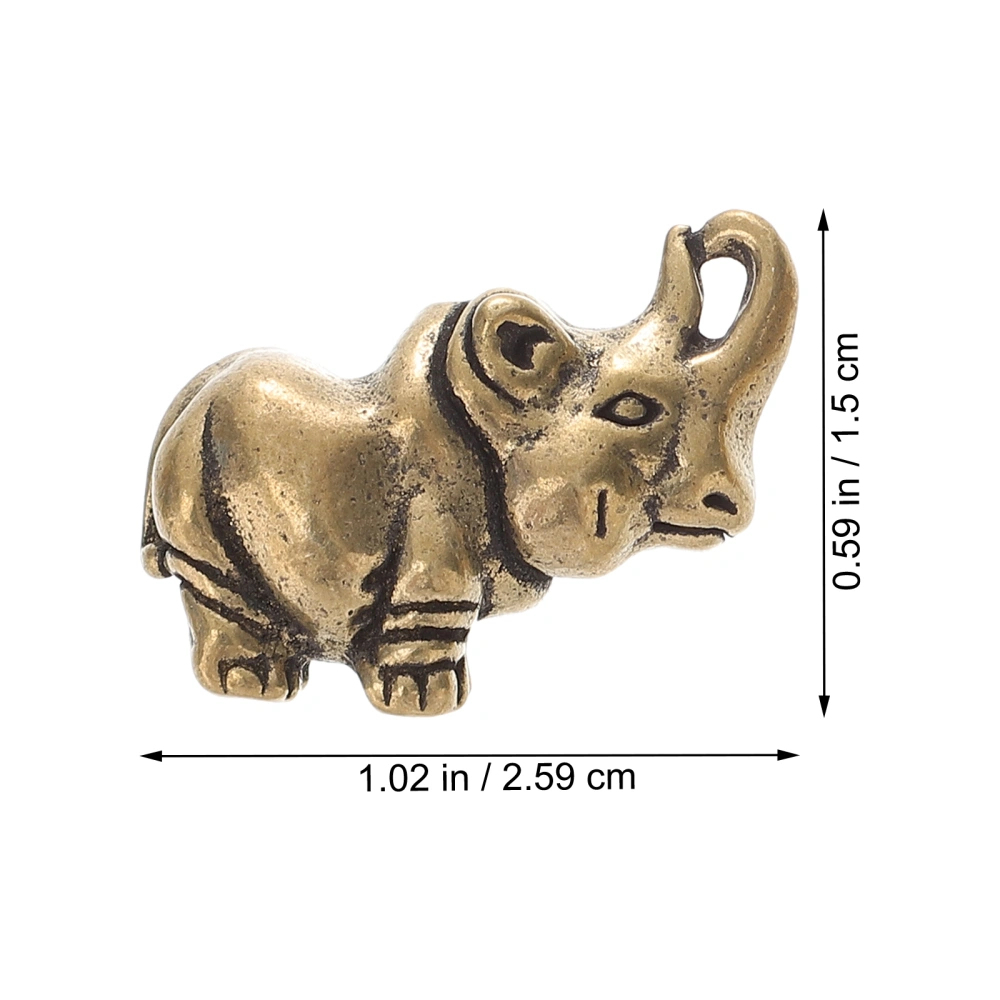 2 Pcs Decorative Brass Rhino Crafts Desktop Ornaments Beast Ornaments for Home