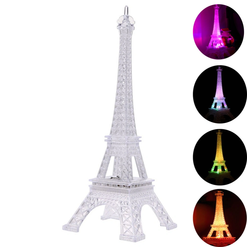 LED Light Up Eiffel Tower Nightlight Paris Style Decoration LED Lamp Fashion Desk Bedroom Acrylic Light