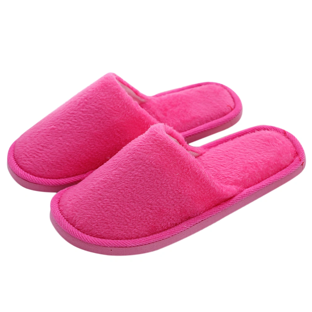 Non-slip Slipper Warm Cotton Slippers Plush Floor Shoes Winter Indoor Slippers for Man Woman (Rosy 40-41 Yard 8US,5.5UK，39EU,9.825Inch)