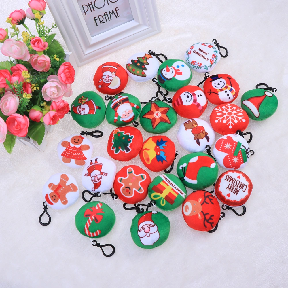 12pcs Christmas Keychains Christmas Plush Key Rings Various Design Phone Pendant Ornaments Key Holder Christmas Party Supplies Decor(Random Pattern)