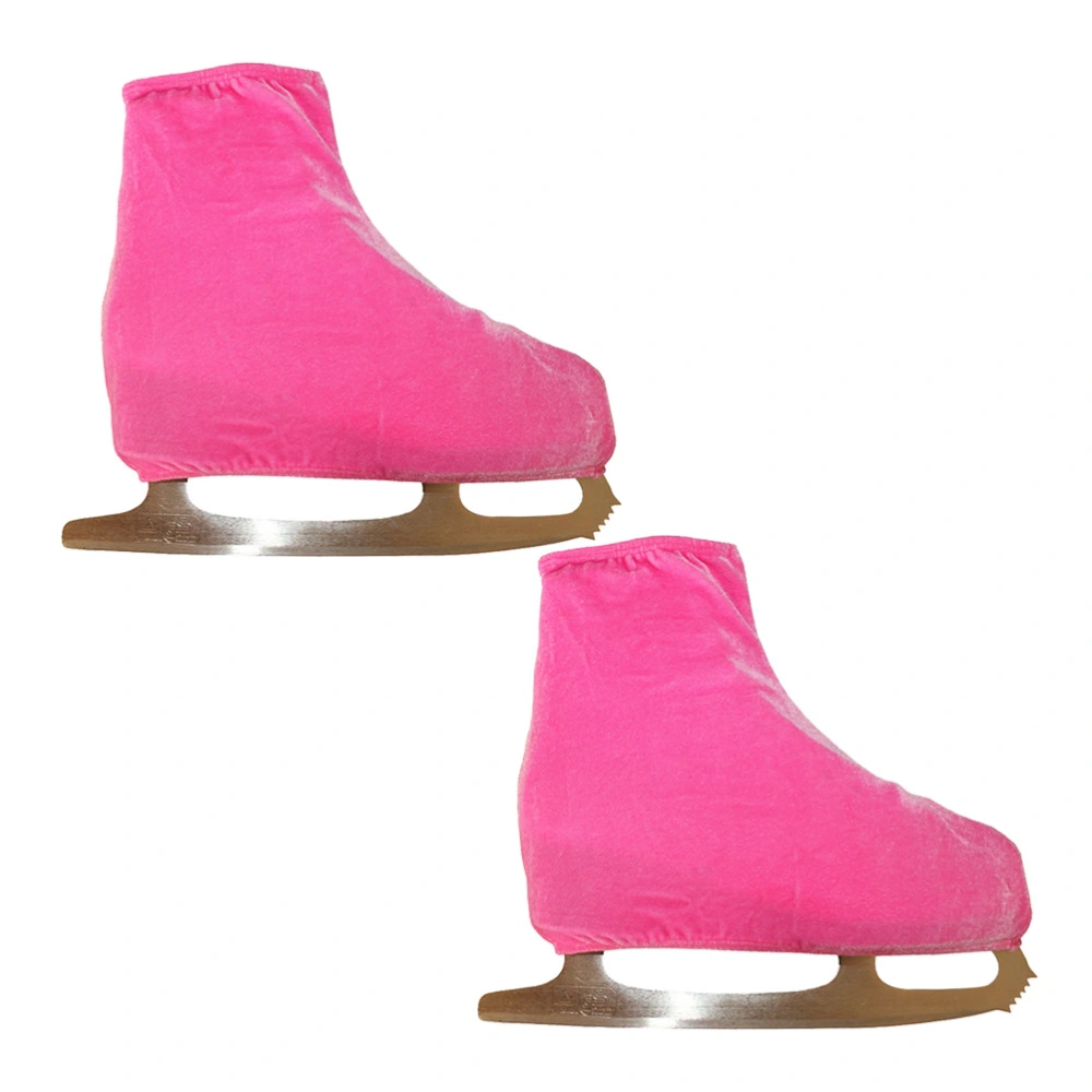 A Pair of Ice Skating Figure Skating Shoes Cover Solid Rollar Skate Shoes Accessories Size M (Pink)