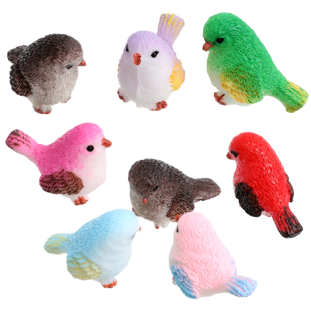 8pcs Moss Micro Landscape Succulent Accessories Cartoon Little Bird Ornaments