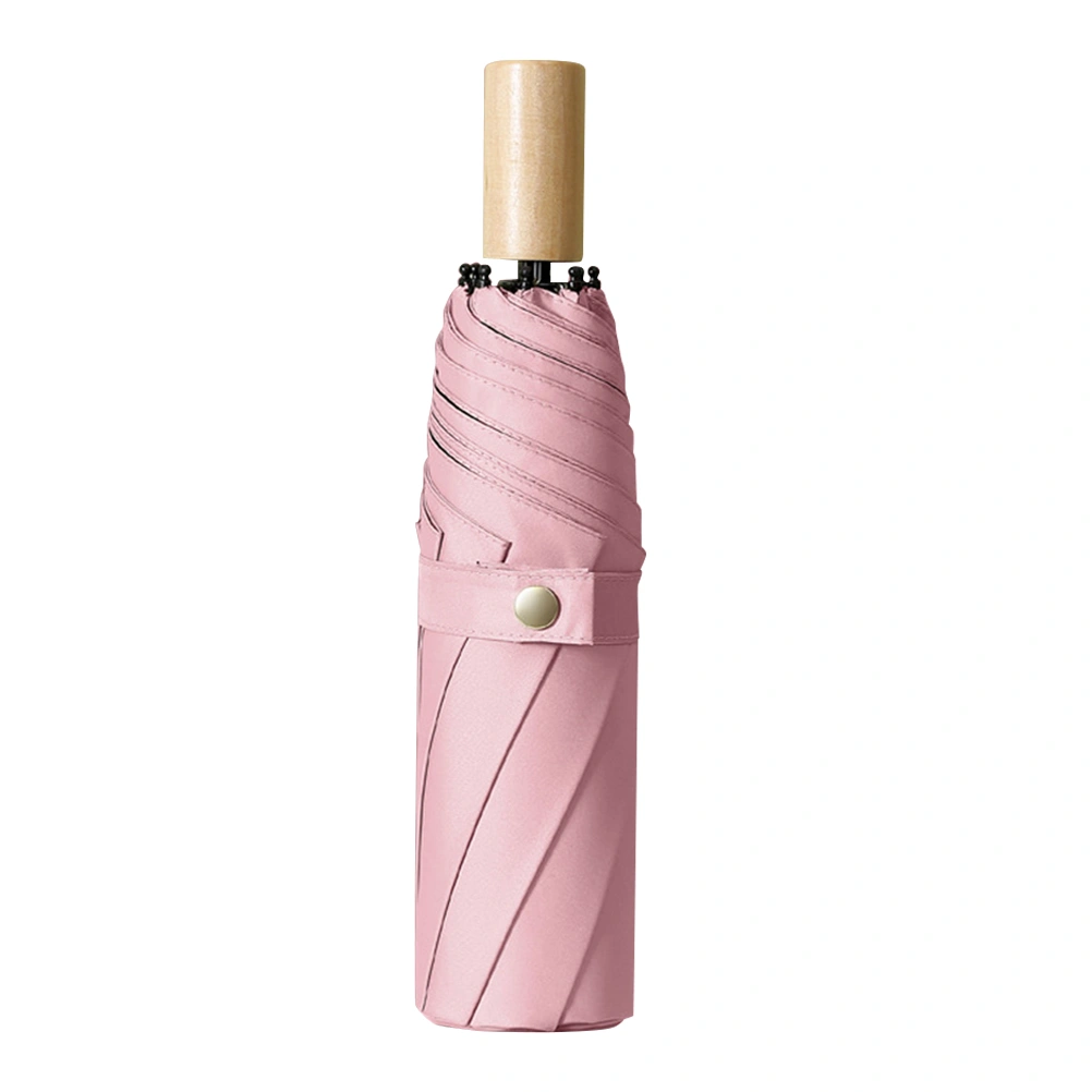 1 Pc 3 Section Folding Umbrella Sun Rain Double Use Umbrella Portable Sunshade Ultraviolet-Proof Umbrella (Pink)