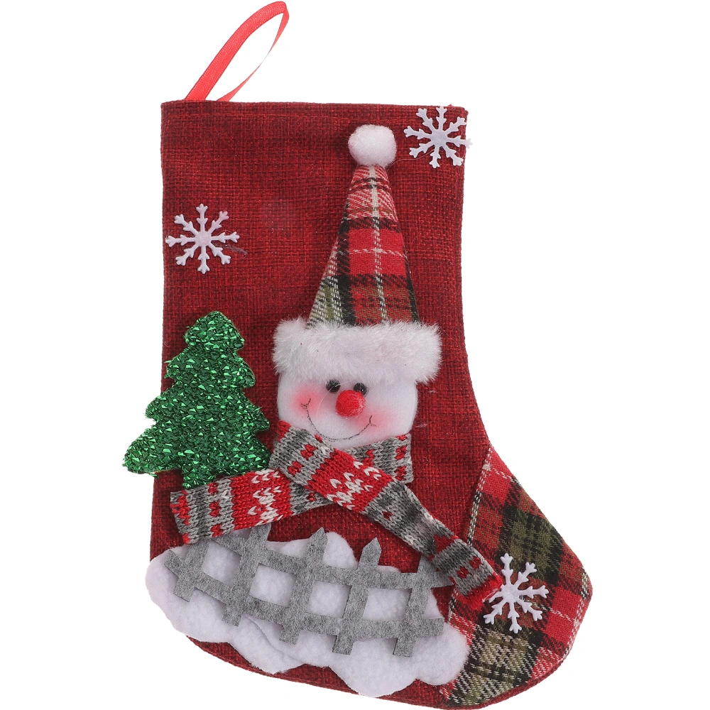 Christmas Snowman Stocking Gifts Bag Xmas Sock Tree Fireplace Wall Door Hanging Decorations Candies Bags