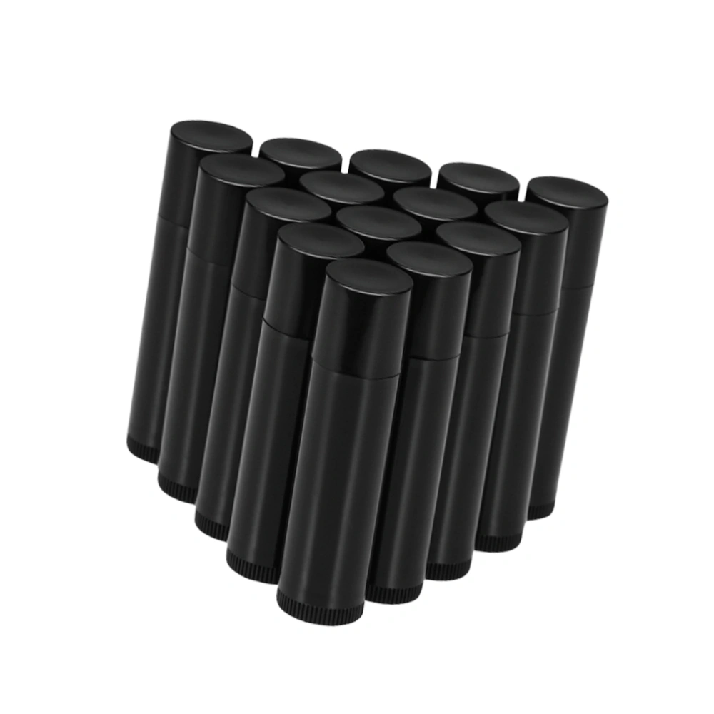 30pcs 5g DIY Empty Lip Balm Tubes Lip Pomade Storage Container Plastic Storage Tubes (Black)