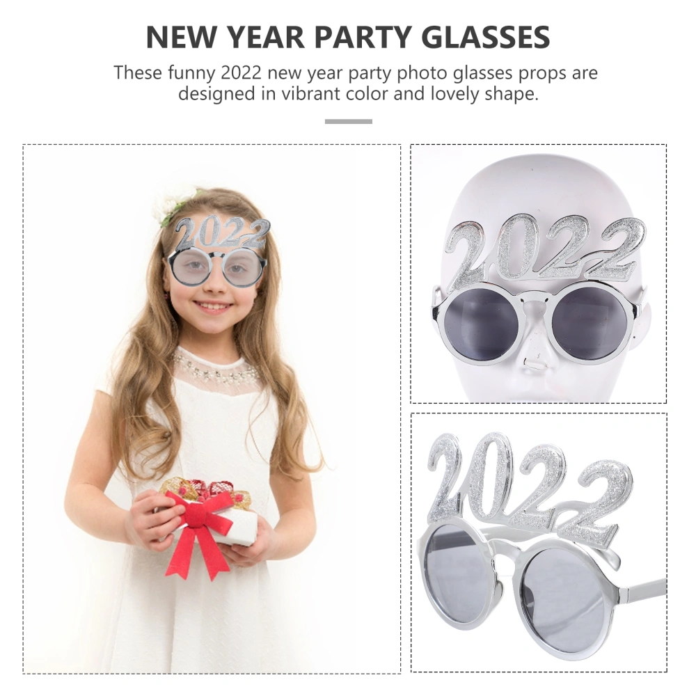 4Pcs New Year Party Sunglasses 2022 New Year Eve Party Eyeglasses Photo Props