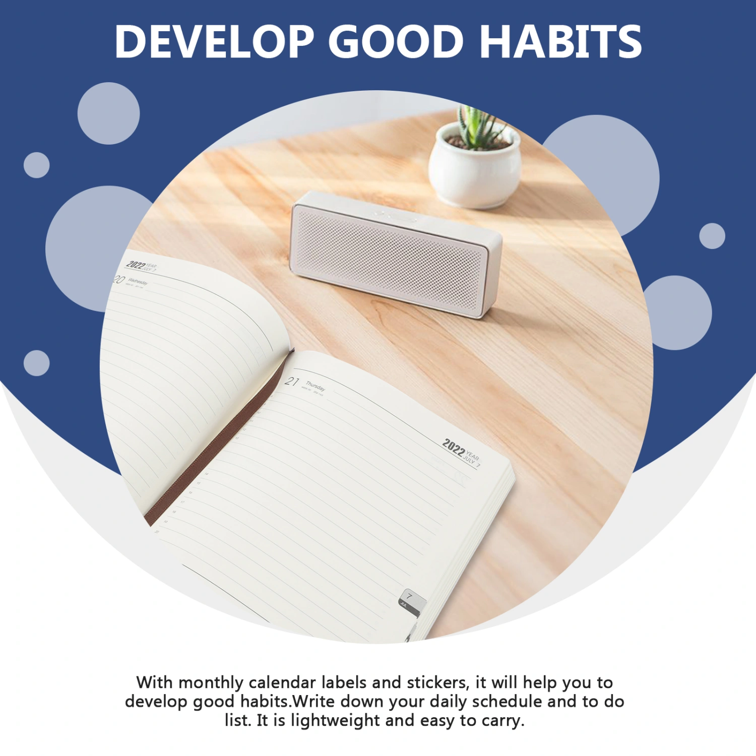 1 Set of Efficiency Manual Notepad Business Writing Memo 2022 Office Planner