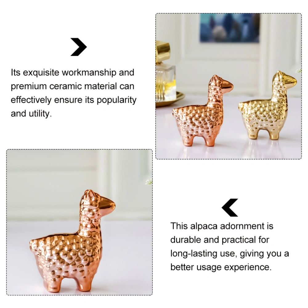 Creative Ceramic Alpaca Shape Desktop Office Housewarming Alpaca Decoration