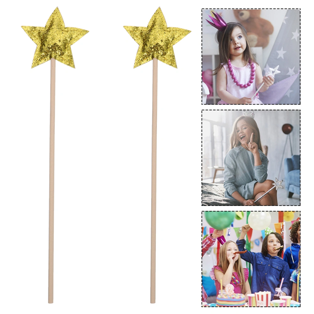 2pcs  Star Shape Fairy Wand Glitter Fairy Sticks Angel Fairy Wands for Girls